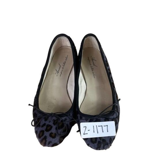 Anniel Flats Loafers Womens 6 Purple Animal Hair Leather Ballet Leopard Italy - Picture 13 of 13